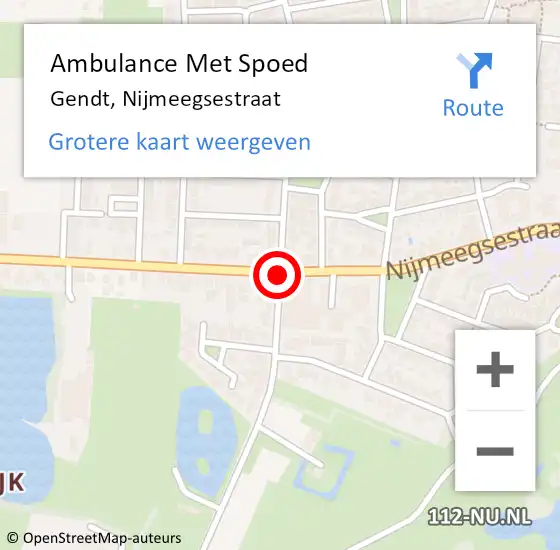 Locatie op kaart van de 112 melding: Ambulance Met Spoed Naar Gendt, Nijmeegsestraat op 26 mei 2019 15:47