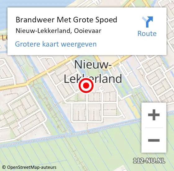 Locatie op kaart van de 112 melding: Brandweer Met Grote Spoed Naar Nieuw-Lekkerland, Ooievaar op 26 mei 2019 16:07