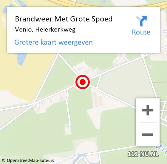 Locatie op kaart van de 112 melding: Brandweer Met Grote Spoed Naar Venlo, Heierkerkweg op 26 mei 2019 16:26