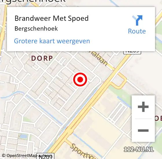 Locatie op kaart van de 112 melding: Brandweer Met Spoed Naar Bergschenhoek op 26 mei 2019 16:48