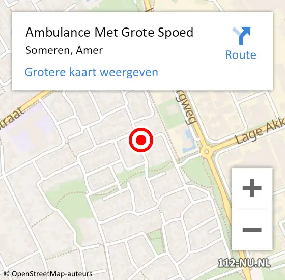 Locatie op kaart van de 112 melding: Ambulance Met Grote Spoed Naar Someren, Amer op 26 mei 2019 16:54
