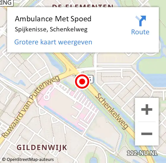 Locatie op kaart van de 112 melding: Ambulance Met Spoed Naar Spijkenisse, Schenkelweg op 26 mei 2019 17:06