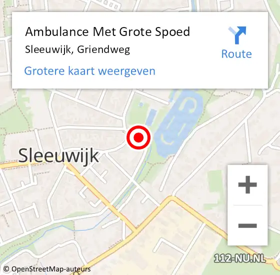 Locatie op kaart van de 112 melding: Ambulance Met Grote Spoed Naar Sleeuwijk, Griendweg op 26 mei 2019 17:08