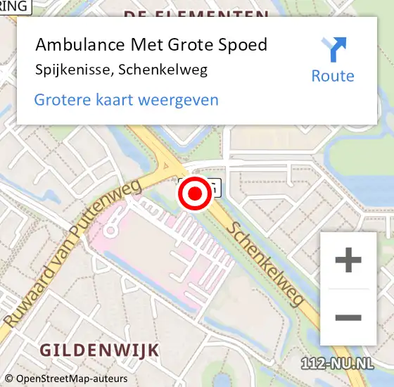 Locatie op kaart van de 112 melding: Ambulance Met Grote Spoed Naar Spijkenisse, Schenkelweg op 26 mei 2019 17:13