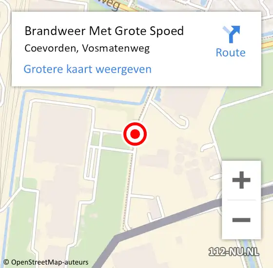 Locatie op kaart van de 112 melding: Brandweer Met Grote Spoed Naar Coevorden, Vosmatenweg op 26 mei 2019 17:28