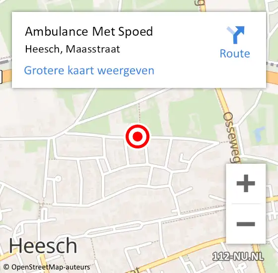 Locatie op kaart van de 112 melding: Ambulance Met Spoed Naar Heesch, Maasstraat op 26 mei 2019 18:22