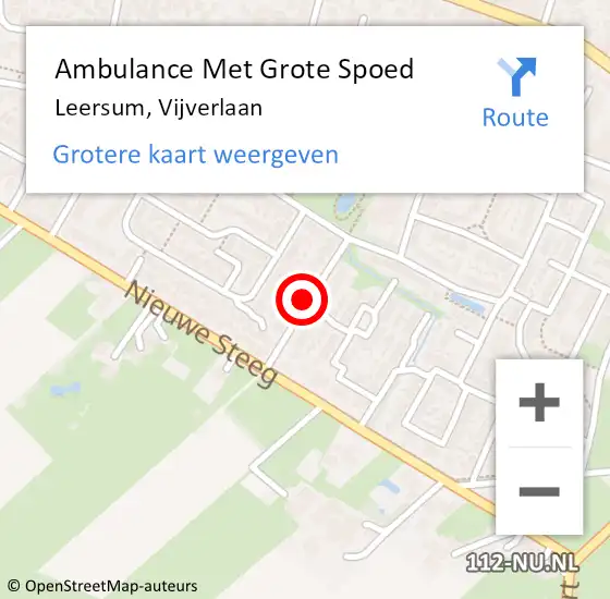 Locatie op kaart van de 112 melding: Ambulance Met Grote Spoed Naar Leersum, Vijverlaan op 26 mei 2019 19:24