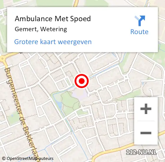 Locatie op kaart van de 112 melding: Ambulance Met Spoed Naar Gemert, Wetering op 26 mei 2019 19:26