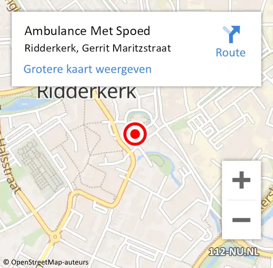 Locatie op kaart van de 112 melding: Ambulance Met Spoed Naar Ridderkerk, A16 Re hectometerpaal: 25,5 op 26 mei 2019 19:54