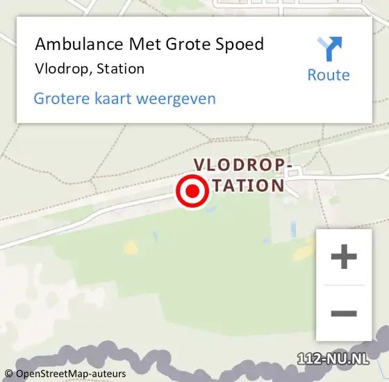 Locatie op kaart van de 112 melding: Ambulance Met Grote Spoed Naar Vlodrop, Station op 26 mei 2019 20:01