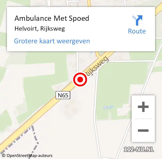 Locatie op kaart van de 112 melding: Ambulance Met Spoed Naar Helvoirt, Rijksweg op 26 mei 2019 20:42