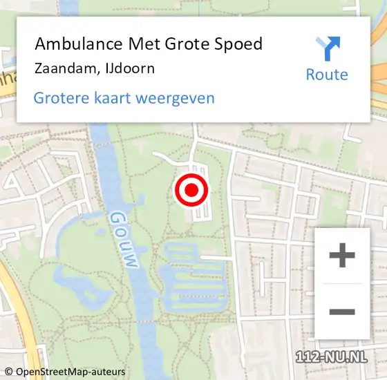 Locatie op kaart van de 112 melding: Ambulance Met Grote Spoed Naar Zaandam, IJdoorn op 26 mei 2019 20:51