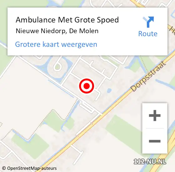 Locatie op kaart van de 112 melding: Ambulance Met Grote Spoed Naar Nieuwe Niedorp, De Molen op 26 mei 2019 21:23