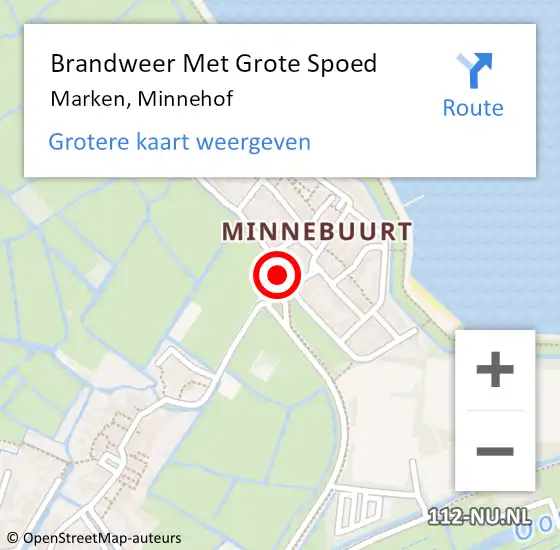 Locatie op kaart van de 112 melding: Brandweer Met Grote Spoed Naar Marken, Minnehof op 26 mei 2019 21:42