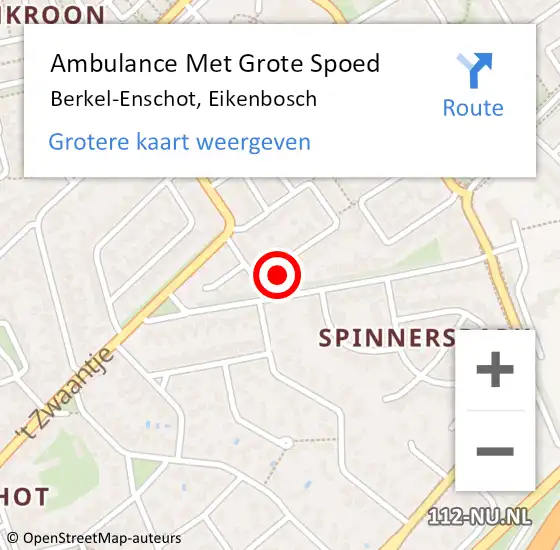 Locatie op kaart van de 112 melding: Ambulance Met Grote Spoed Naar Berkel-Enschot, Eikenbosch op 26 mei 2019 22:05