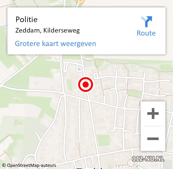 Locatie op kaart van de 112 melding: Politie Zeddam, Kilderseweg op 26 mei 2019 22:24