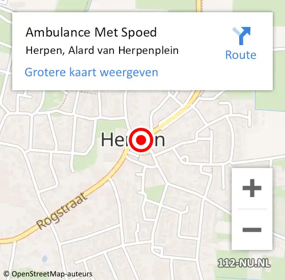 Locatie op kaart van de 112 melding: Ambulance Met Spoed Naar Herpen, Alard van Herpenplein op 26 mei 2019 23:33
