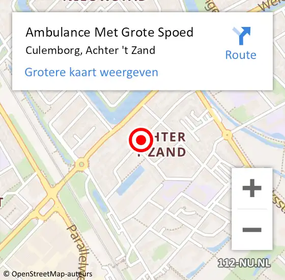 Locatie op kaart van de 112 melding: Ambulance Met Grote Spoed Naar Culemborg, Achter 't Zand op 27 mei 2019 00:10