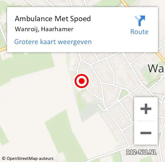 Locatie op kaart van de 112 melding: Ambulance Met Spoed Naar Wanroij, Haarhamer op 27 mei 2019 02:20