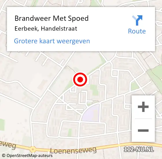 Locatie op kaart van de 112 melding: Brandweer Met Spoed Naar Eerbeek, Handelstraat op 27 mei 2019 03:14