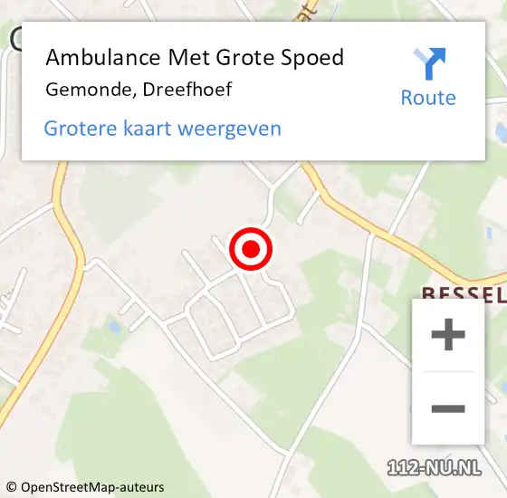 Locatie op kaart van de 112 melding: Ambulance Met Grote Spoed Naar Gemonde, Dreefhoef op 27 mei 2019 04:53