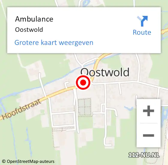 Locatie op kaart van de 112 melding: Ambulance Oostwold op 27 mei 2019 06:38