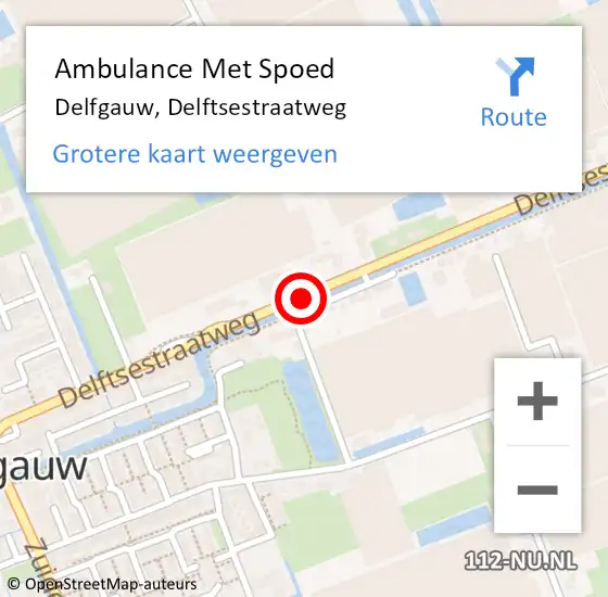 Locatie op kaart van de 112 melding: Ambulance Met Spoed Naar Delfgauw, Delftsestraatweg op 27 mei 2019 08:00