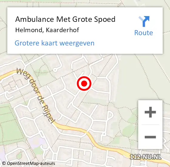 Locatie op kaart van de 112 melding: Ambulance Met Grote Spoed Naar Helmond, Kaarderhof op 27 mei 2019 08:10