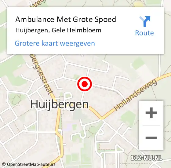 Locatie op kaart van de 112 melding: Ambulance Met Grote Spoed Naar Huijbergen, Gele Helmbloem op 27 mei 2019 08:34