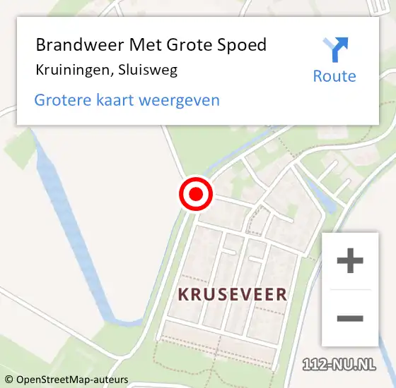 Locatie op kaart van de 112 melding: Brandweer Met Grote Spoed Naar Kruiningen, Sluisweg op 27 mei 2019 08:46