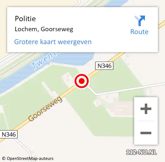 Locatie op kaart van de 112 melding: Politie Lochem, Goorseweg op 27 mei 2019 08:52