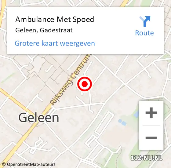 Locatie op kaart van de 112 melding: Ambulance Met Spoed Naar Geleen, Gadestraat op 2 april 2014 13:37