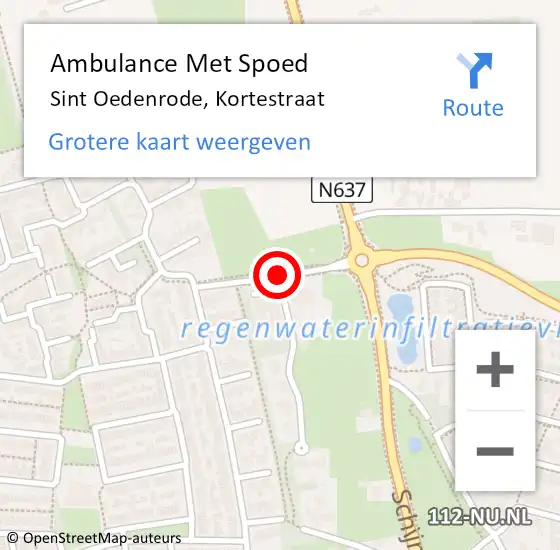 Locatie op kaart van de 112 melding: Ambulance Met Spoed Naar Sint Oedenrode, Kortestraat op 27 mei 2019 09:41