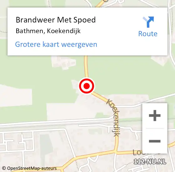 Locatie op kaart van de 112 melding: Brandweer Met Spoed Naar Bathmen, Koekendijk op 27 mei 2019 11:34