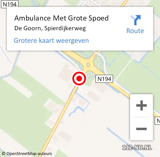 Locatie op kaart van de 112 melding: Ambulance Met Grote Spoed Naar Spierdijk, Spierdijkerweg op 27 mei 2019 11:46