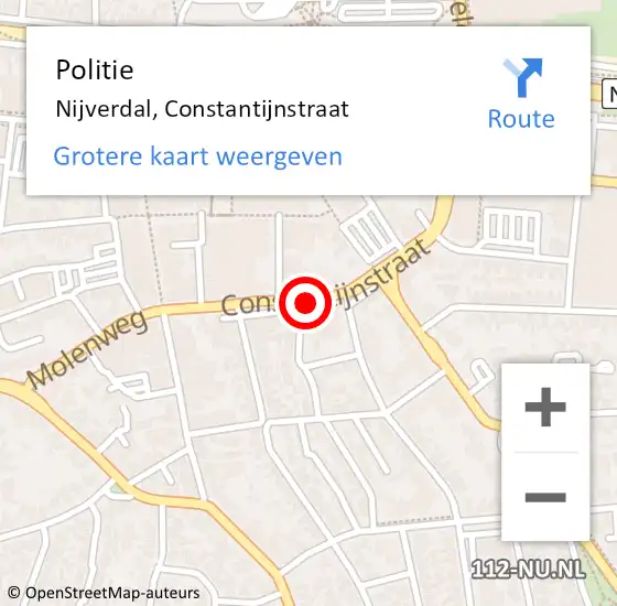 Locatie op kaart van de 112 melding: Politie Nijverdal, Constantijnstraat op 27 mei 2019 12:03