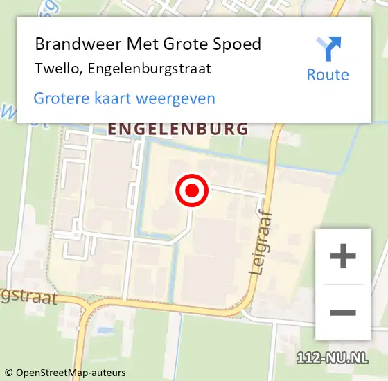 Locatie op kaart van de 112 melding: Brandweer Met Grote Spoed Naar Twello, Engelenburgstraat op 27 mei 2019 14:01