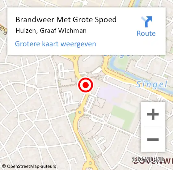 Locatie op kaart van de 112 melding: Brandweer Met Grote Spoed Naar Huizen, Graaf Wichman op 27 mei 2019 14:06