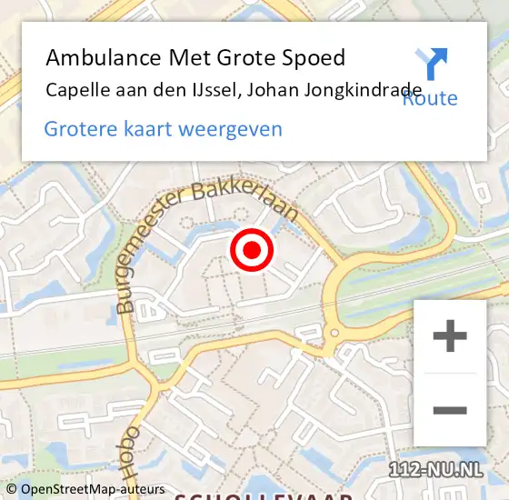 Locatie op kaart van de 112 melding: Ambulance Met Grote Spoed Naar Capelle aan den IJssel, Johan Jongkindrade op 27 mei 2019 14:11