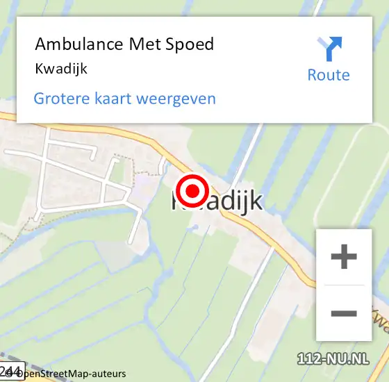 Locatie op kaart van de 112 melding: Ambulance Met Spoed Naar Kwadijk op 27 mei 2019 14:54