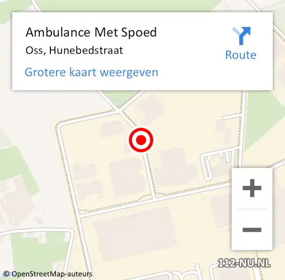 Locatie op kaart van de 112 melding: Ambulance Met Spoed Naar Oss, Hunebedstraat op 27 mei 2019 15:38