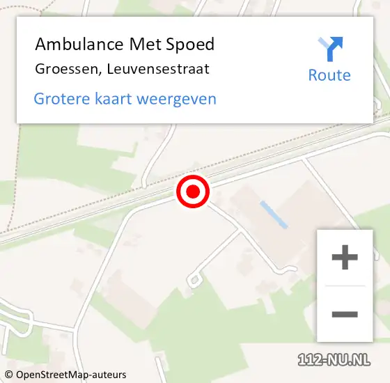 Locatie op kaart van de 112 melding: Ambulance Met Spoed Naar Groessen, Leuvensestraat op 27 mei 2019 15:59