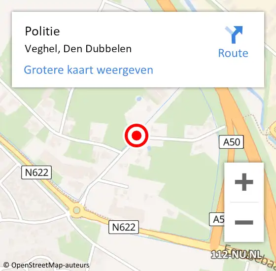 Locatie op kaart van de 112 melding: Politie Veghel, Den Dubbelen op 27 mei 2019 17:18