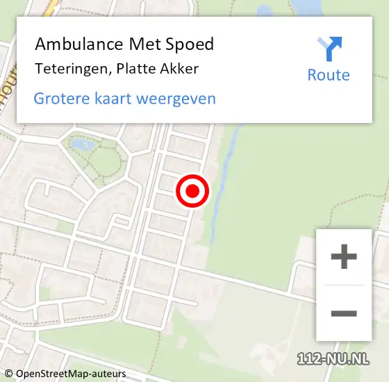 Locatie op kaart van de 112 melding: Ambulance Met Spoed Naar Teteringen, Platte Akker op 27 mei 2019 17:22