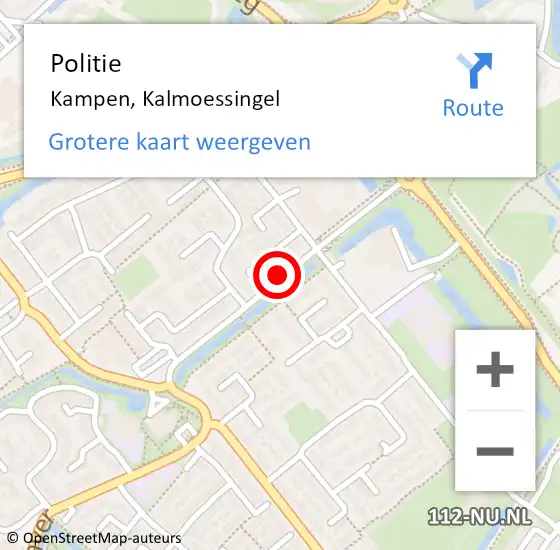 Locatie op kaart van de 112 melding: Politie Kampen, Kalmoessingel op 27 mei 2019 18:01