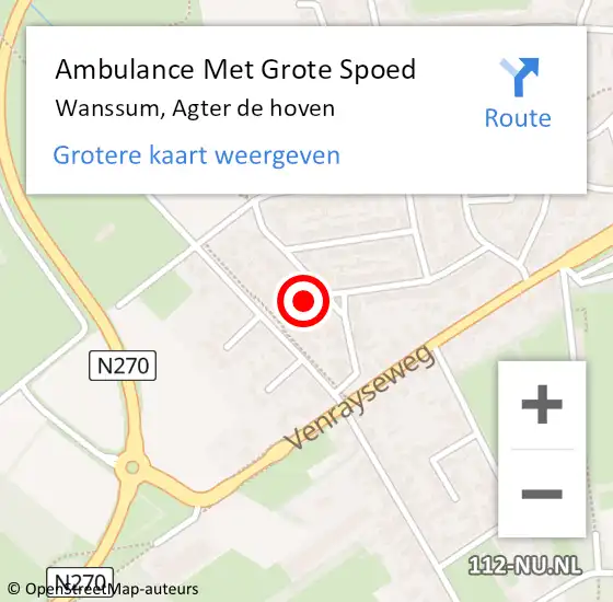 Locatie op kaart van de 112 melding: Ambulance Met Grote Spoed Naar Wanssum, Agter de hoven op 2 april 2014 14:35