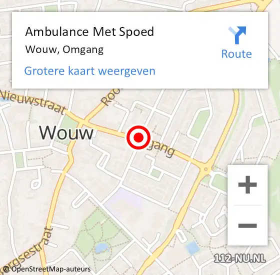 Locatie op kaart van de 112 melding: Ambulance Met Spoed Naar Wouw, Omgang op 27 mei 2019 18:24