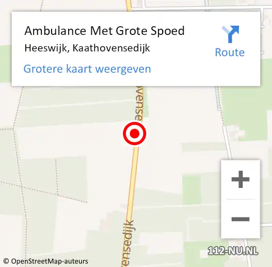 Locatie op kaart van de 112 melding: Ambulance Met Grote Spoed Naar Heeswijk, Kaathovensedijk op 27 mei 2019 20:05