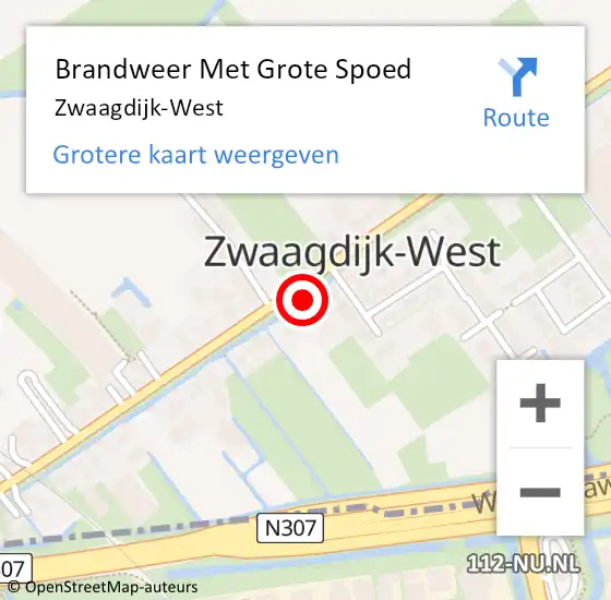 Locatie op kaart van de 112 melding: Brandweer Met Grote Spoed Naar Zwaagdijk-West op 27 mei 2019 21:18