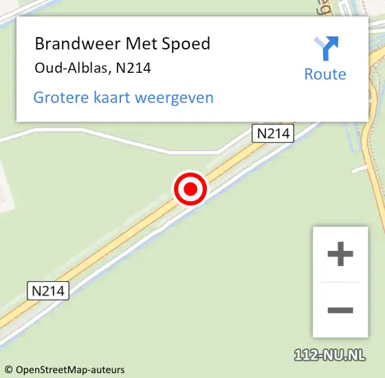 Locatie op kaart van de 112 melding: Brandweer Met Spoed Naar Oud-Alblas, N214 op 27 mei 2019 21:38